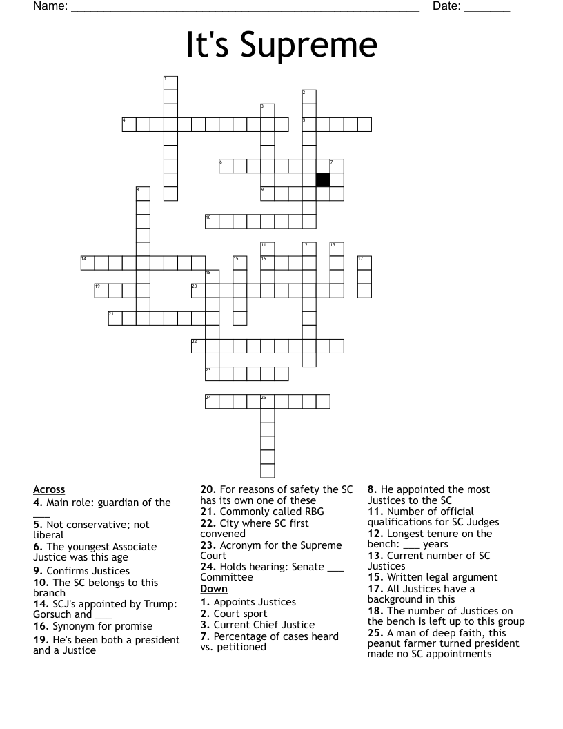 It's Supreme  Crossword