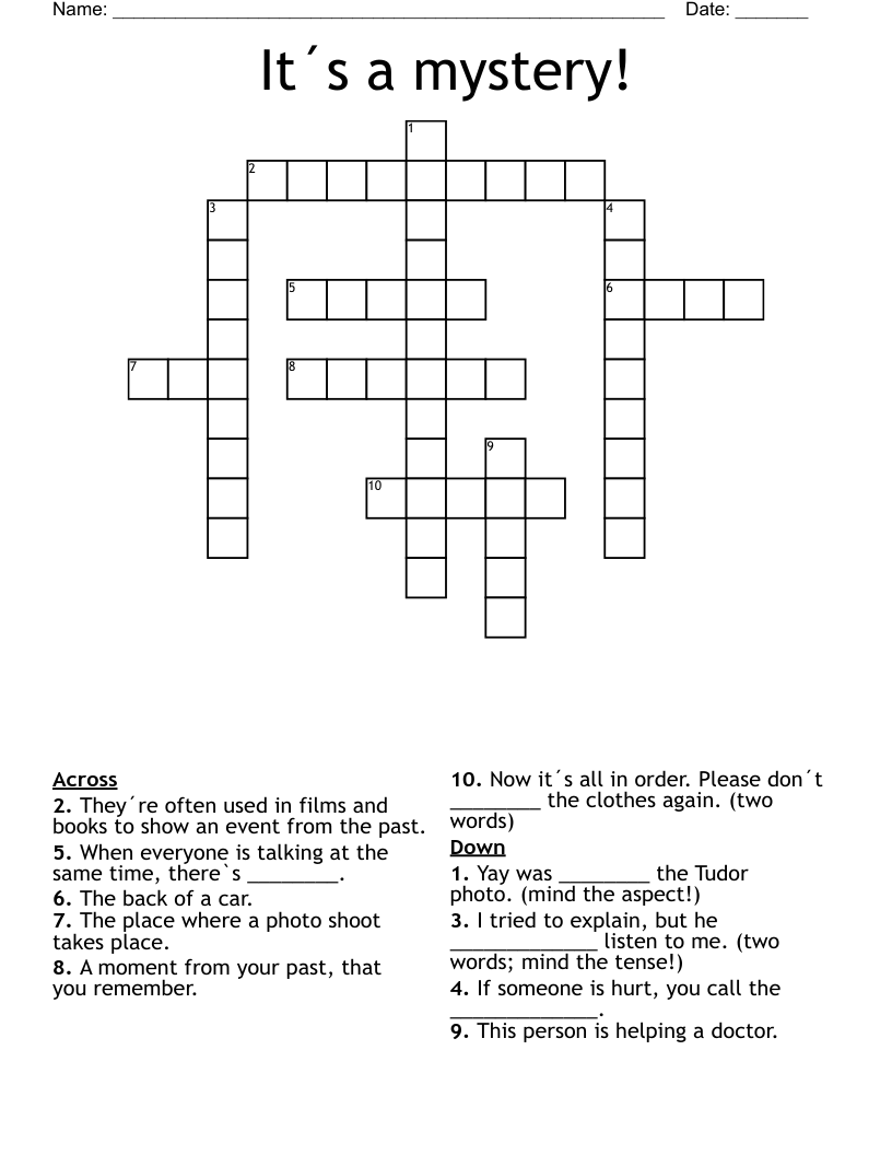 It´s a mystery! Crossword