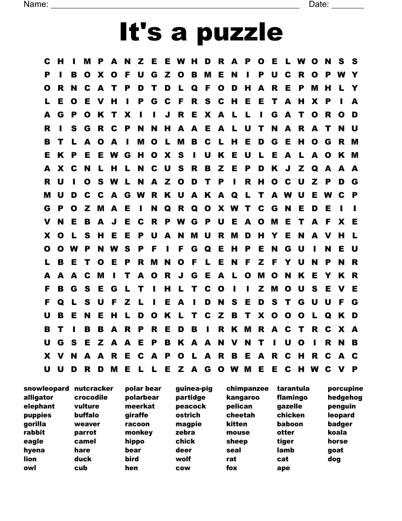 It's a puzzle Word Search