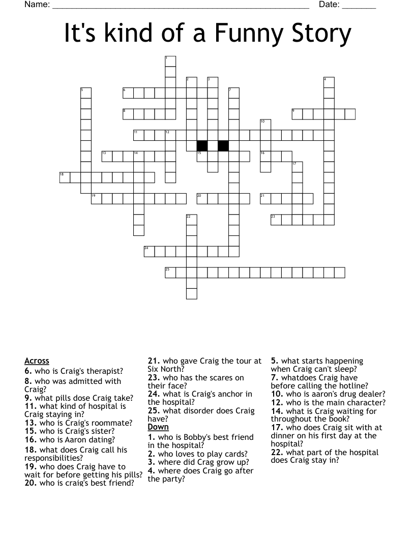 It's kind of a Funny Story Crossword