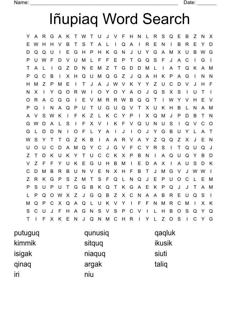 Iñupiaq Word Search