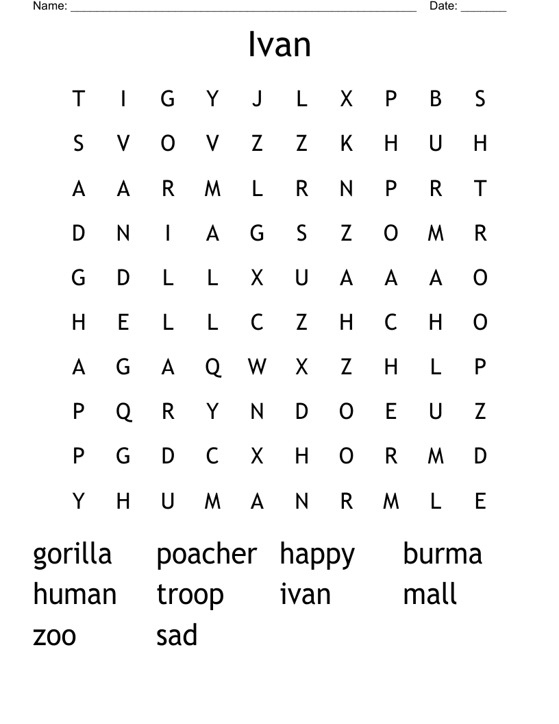 Ivan Word Search
