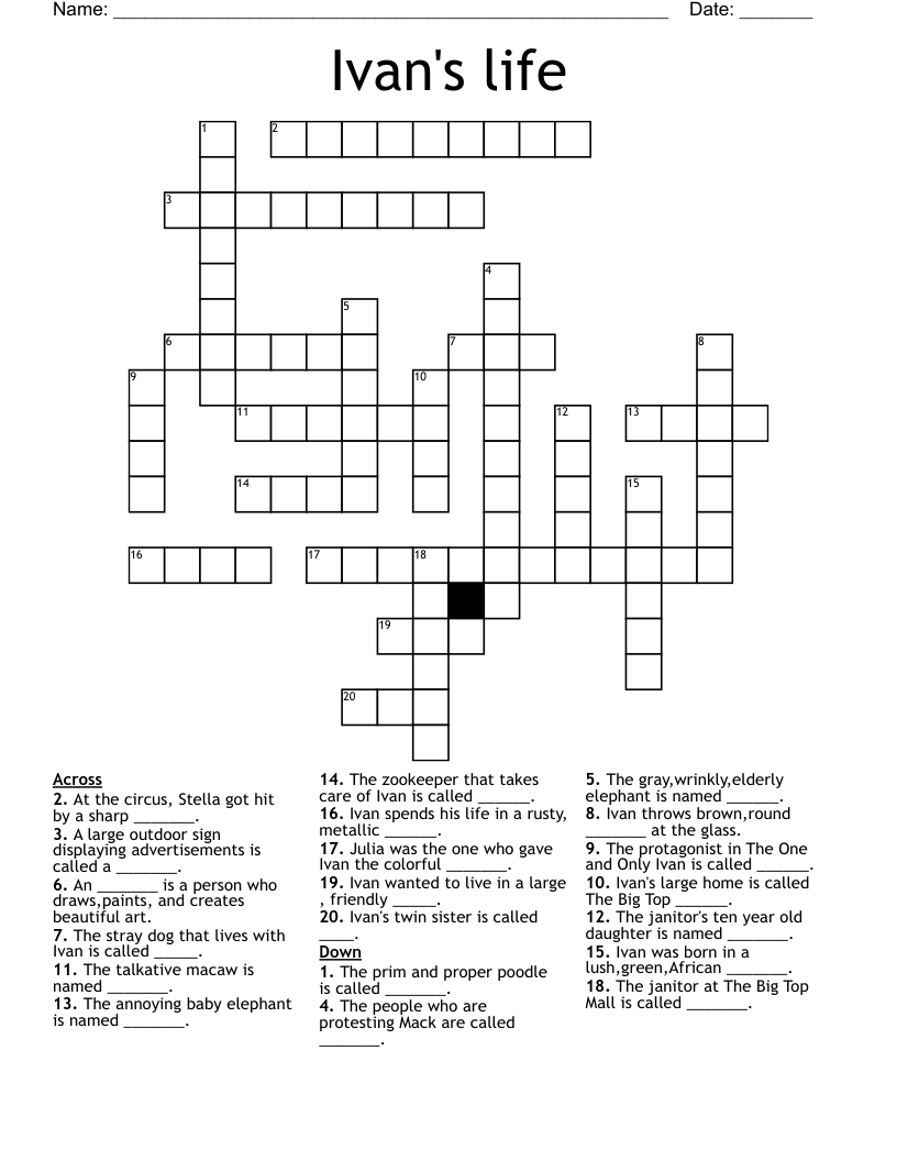 Ivan's life Crossword