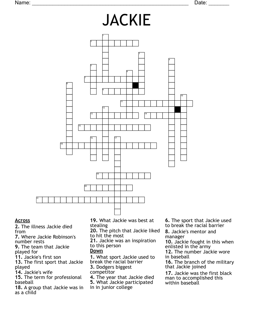 JACKIE Crossword