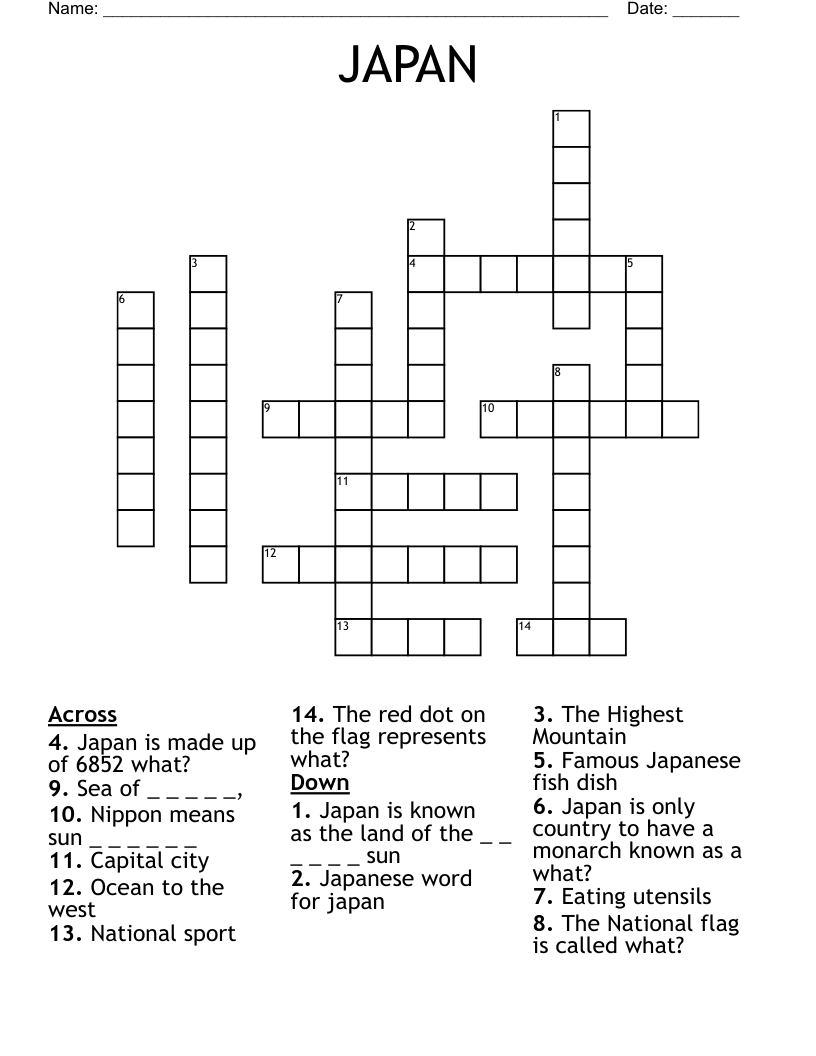 JAPAN  Crossword