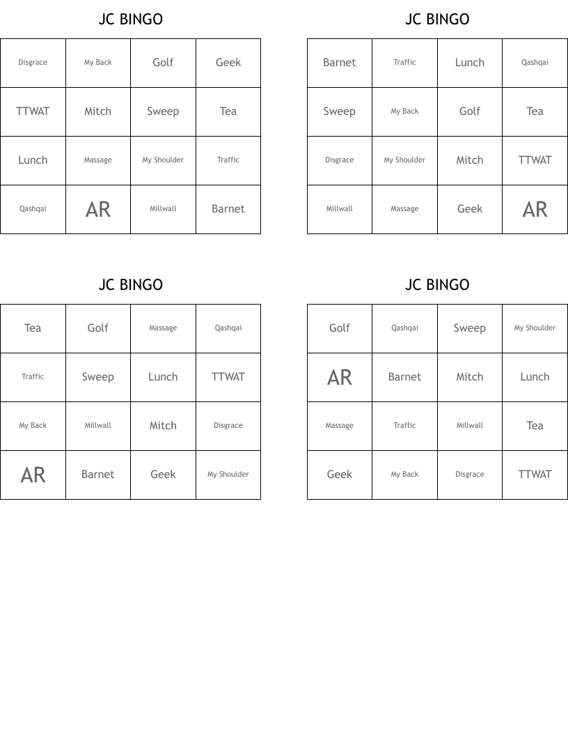 JC BINGO