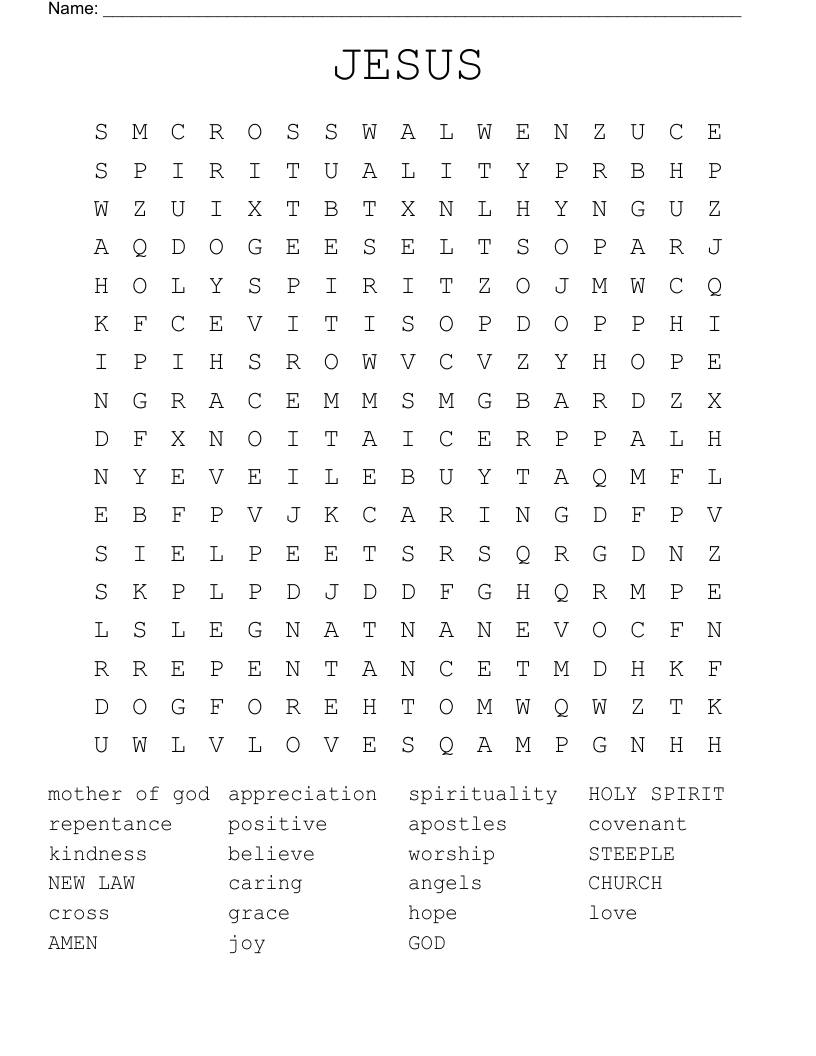 JESUS Word Search
