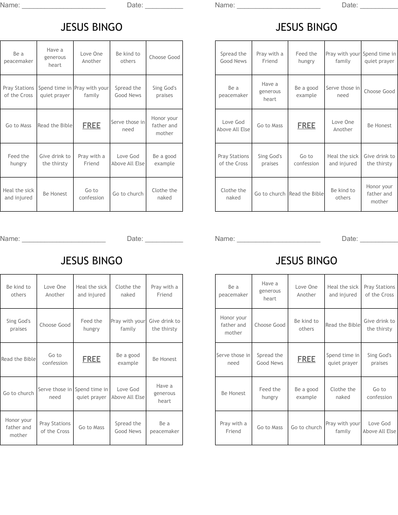 JESUS BINGO