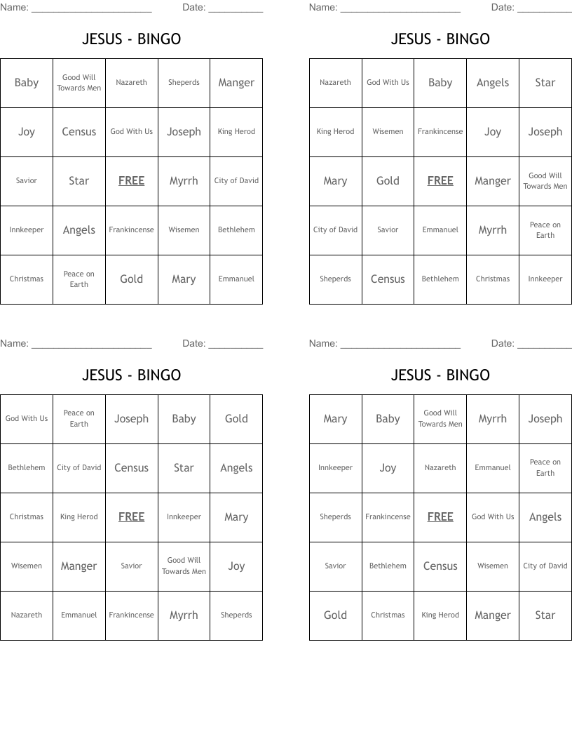 JESUS - BINGO