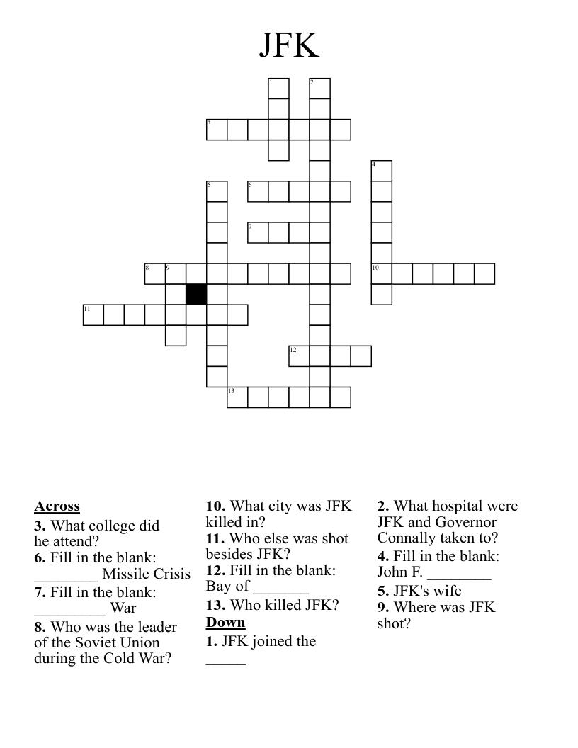 JFK Crossword