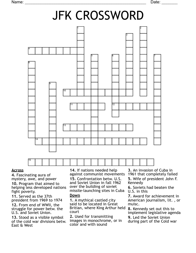 JFK CROSSWORD