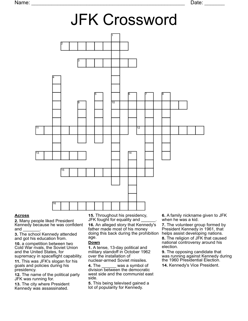 JFK Crossword