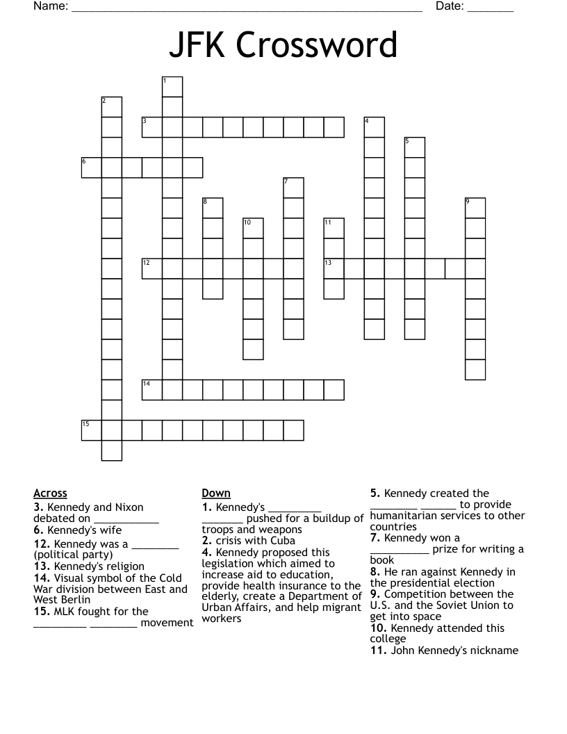 JFK Crossword