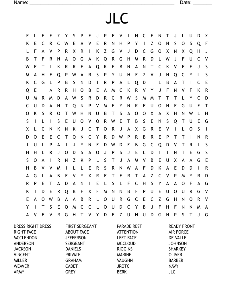 JLC Word Search