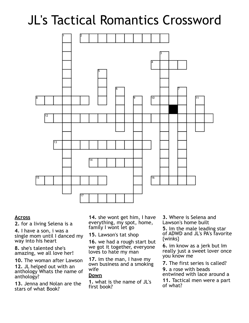 JL's Tactical Romantics Crossword 