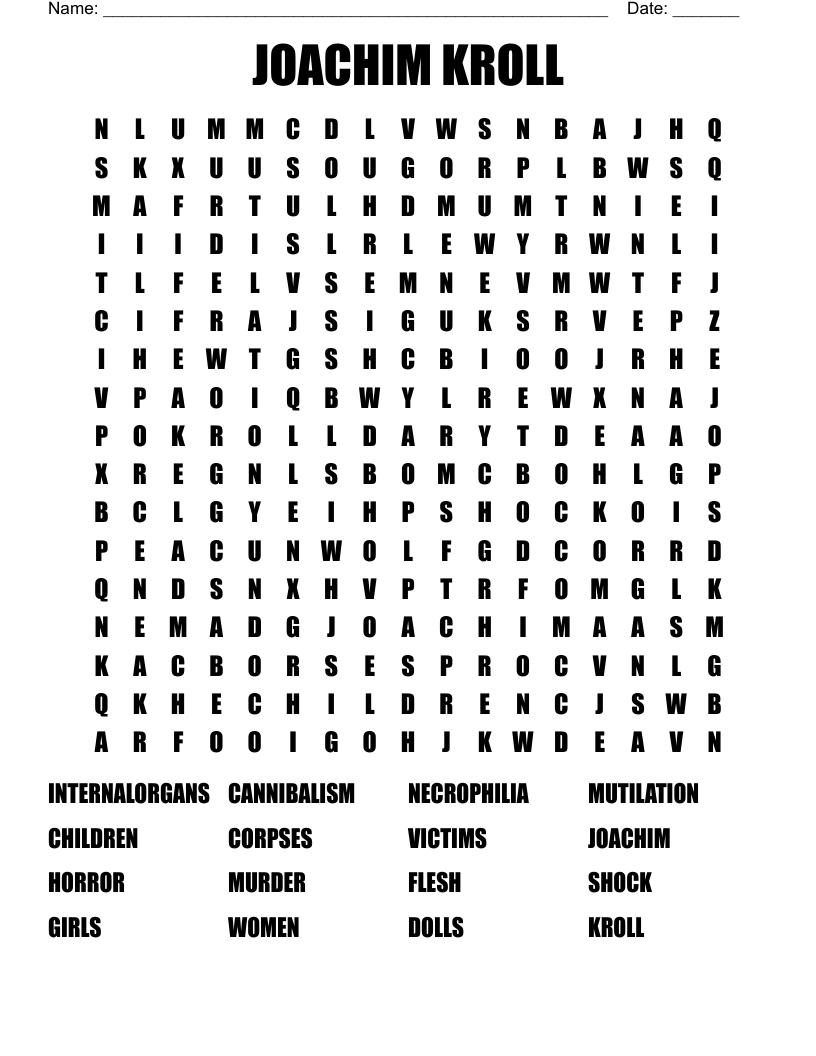 JOACHIM KROLL Word Search