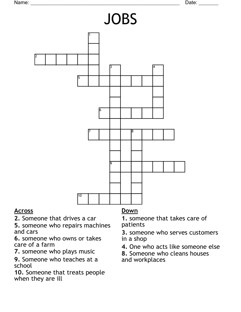 JOBS Crossword