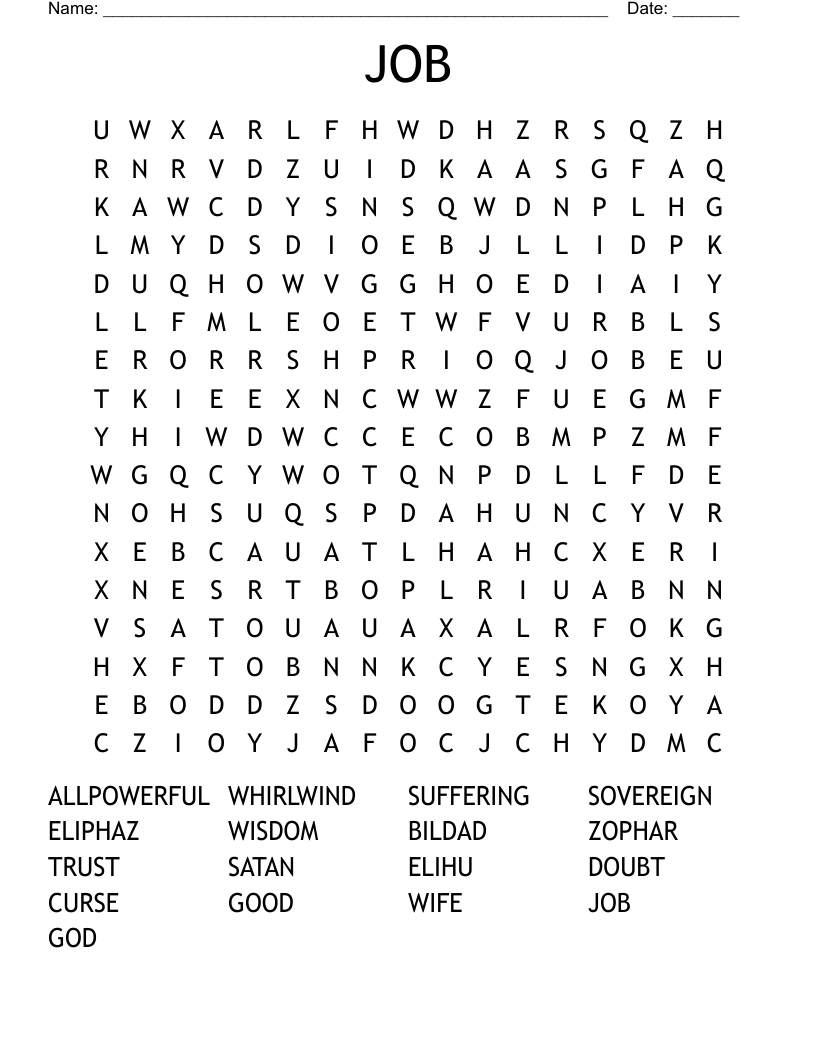 JOB Word Search