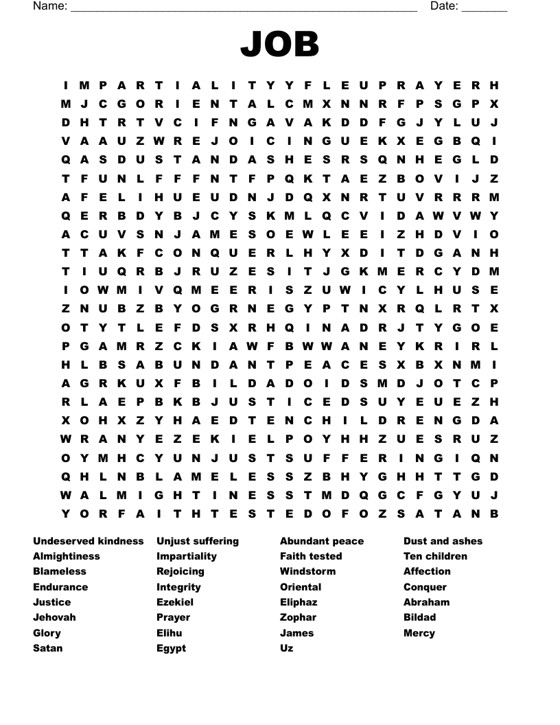 JOB Word Search