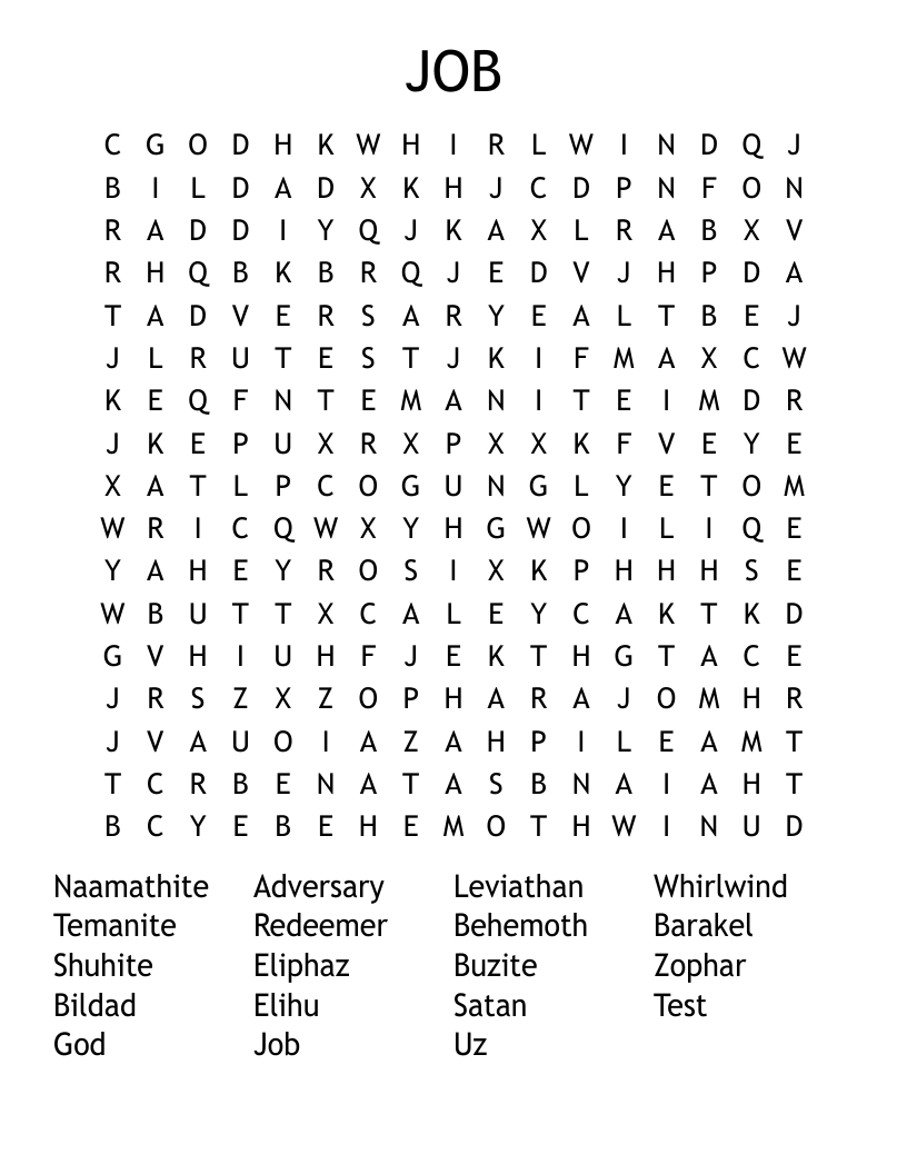 JOB Word Search