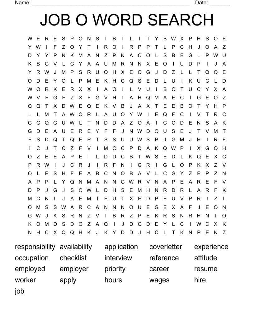 JOB O WORD SEARCH