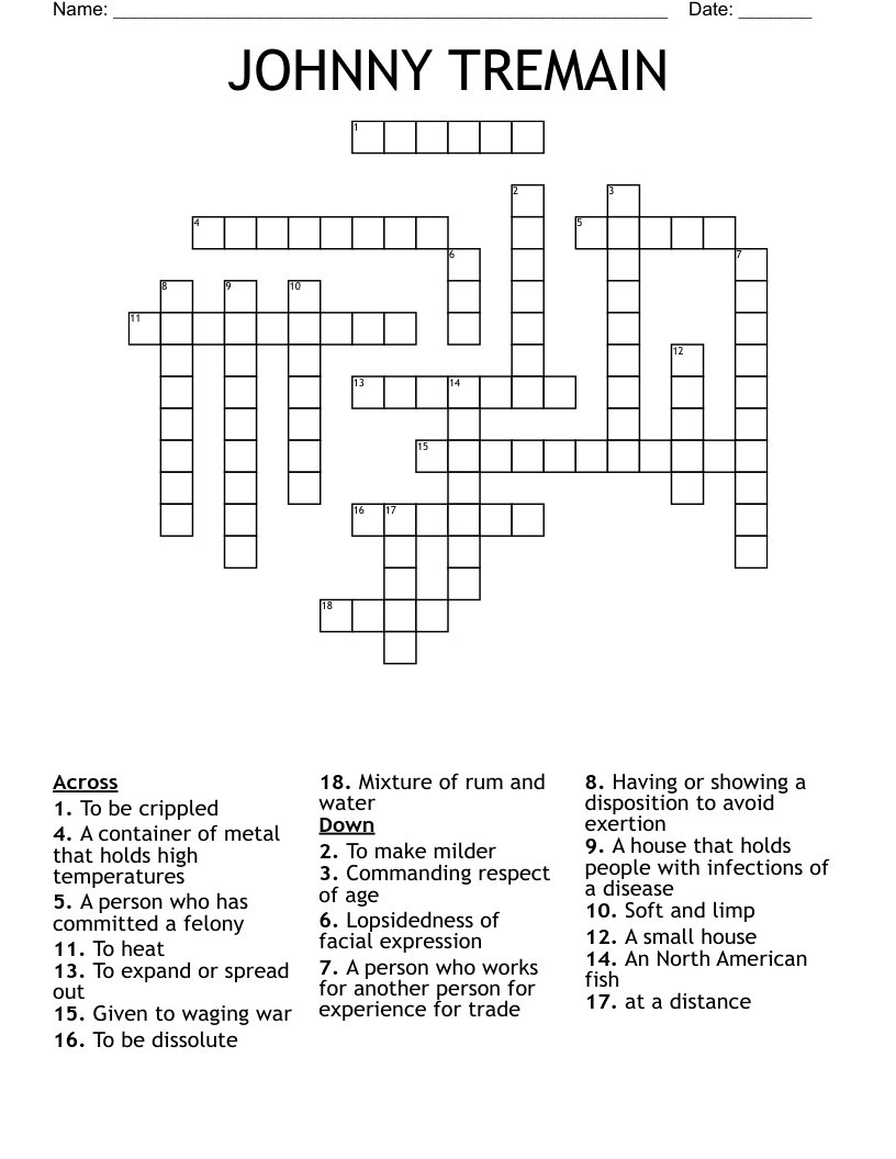 JOHNNY TREMAIN  Crossword