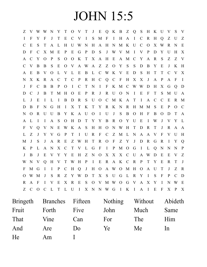 JOHN 15:5 Word Search