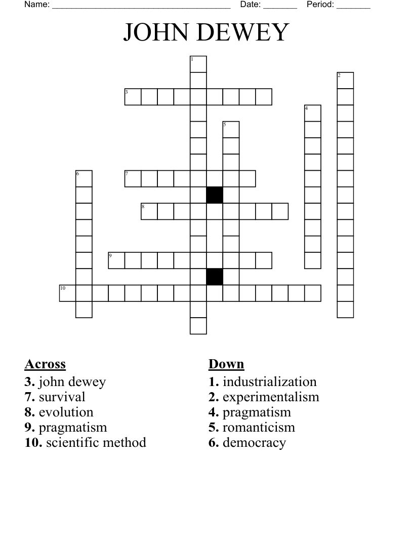 JOHN DEWEY  Crossword