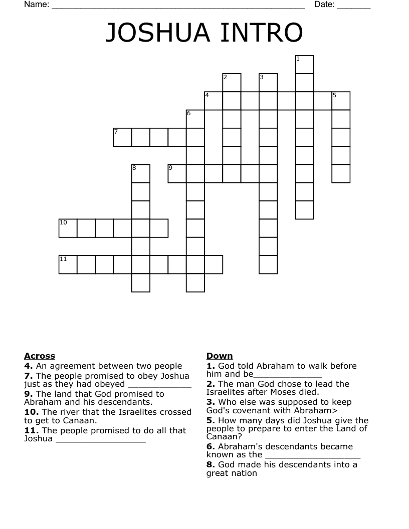 JOSHUA INTRO Crossword