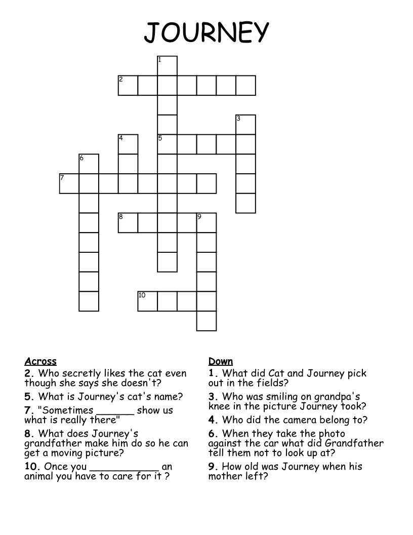 JOURNEY Crossword