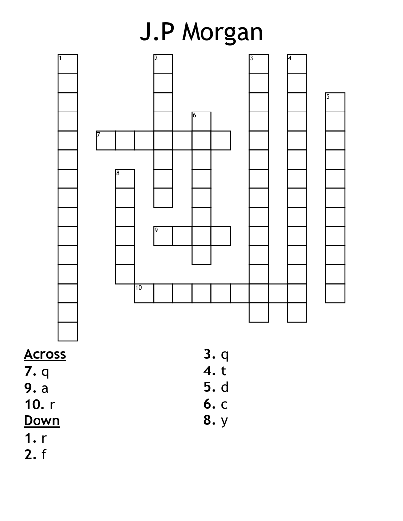 J.P Morgan Crossword
