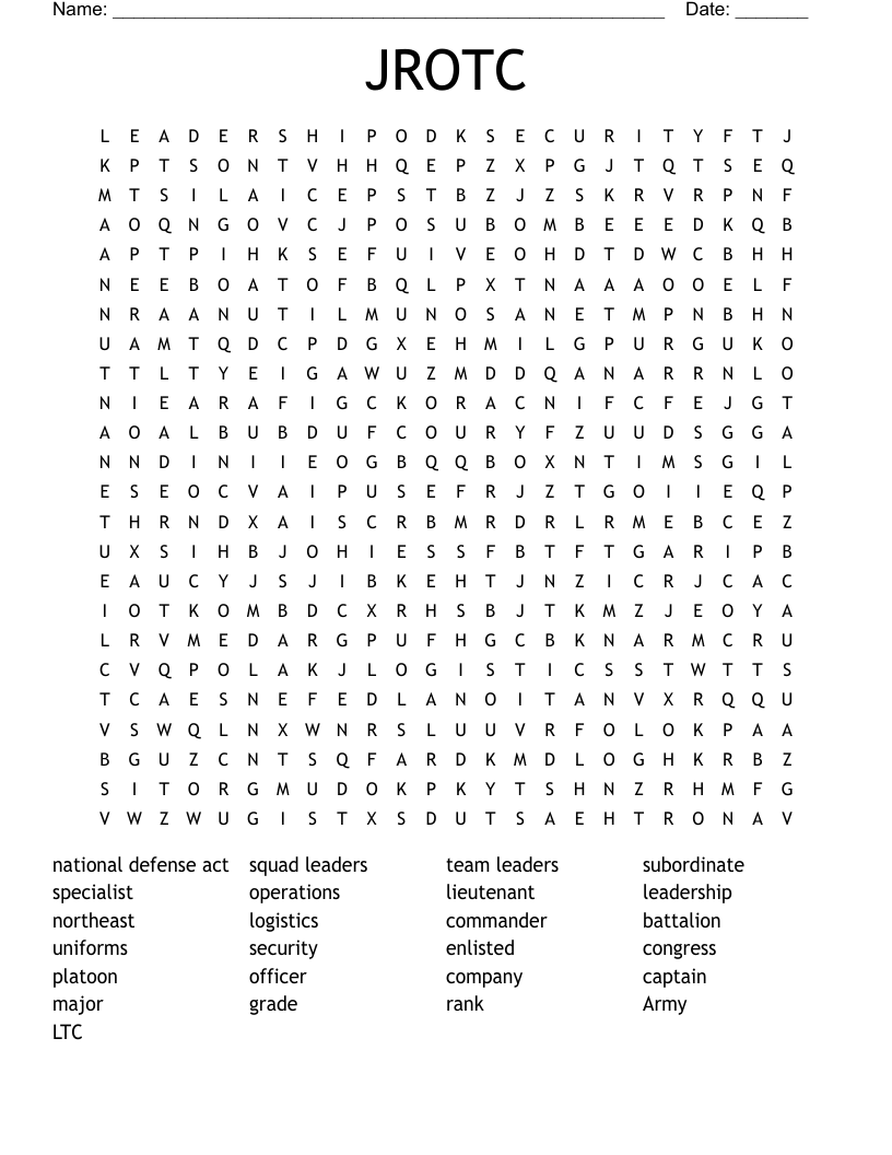 JROTC Word Search