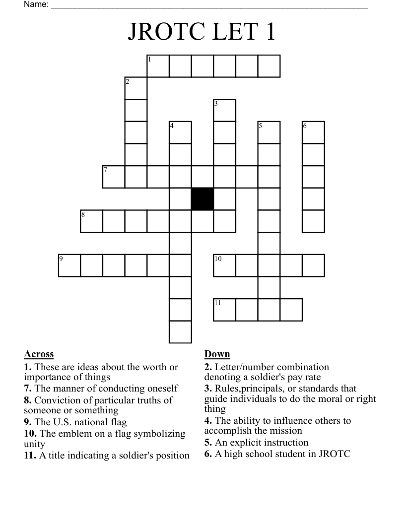 JROTC LET 1 Crossword