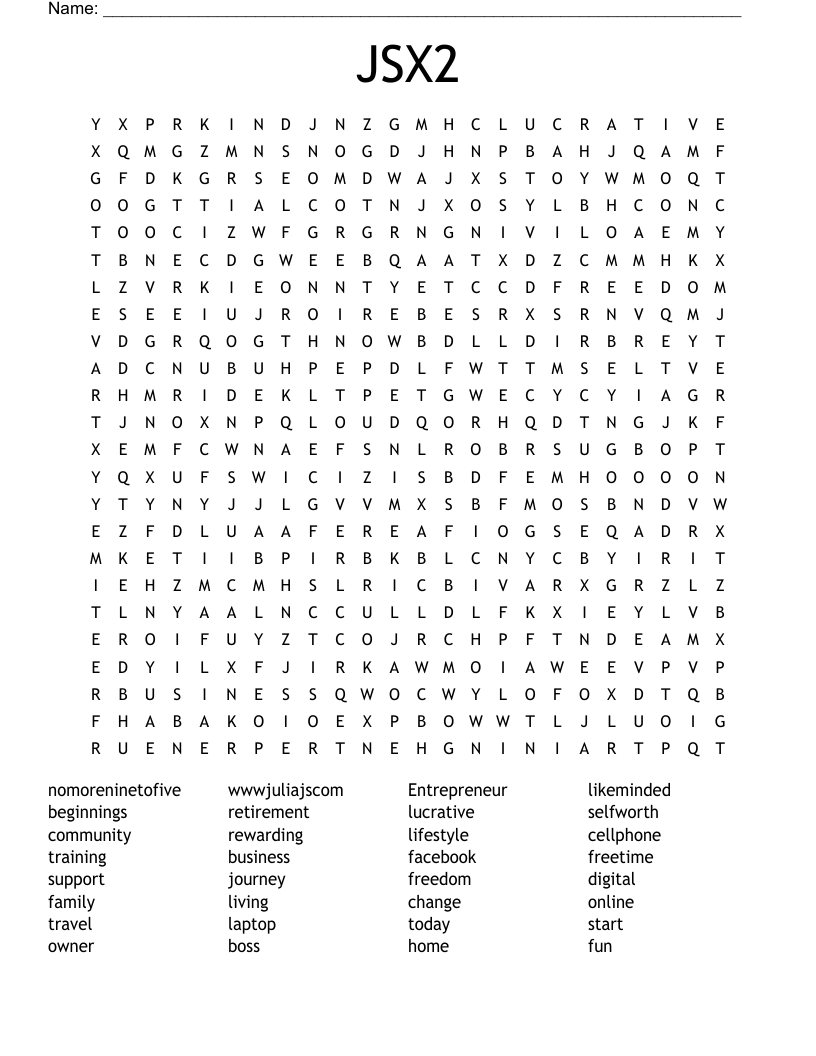 JSX2 Word Search