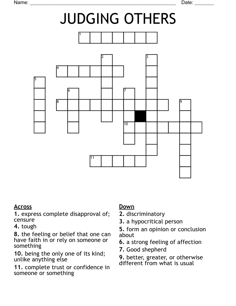 JUDGING OTHERS Crossword