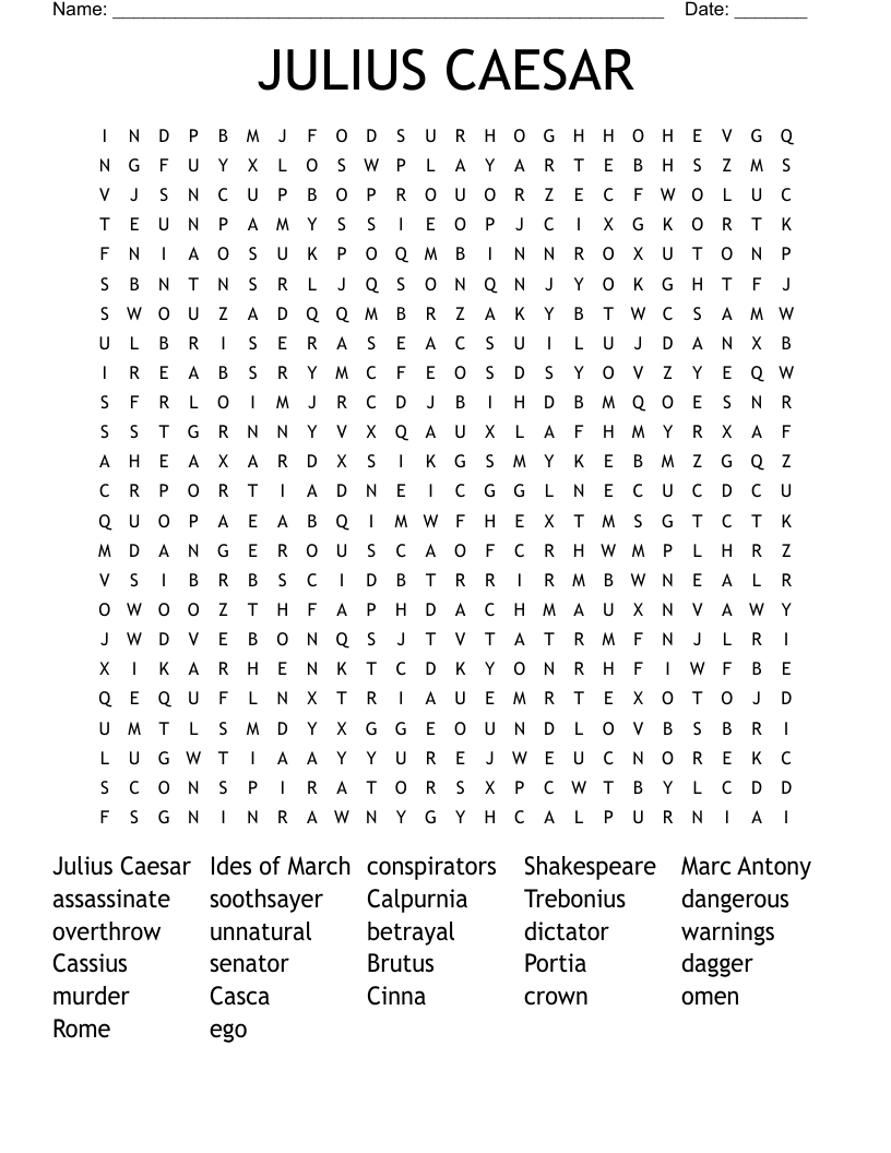 JULIUS CAESAR Word Search