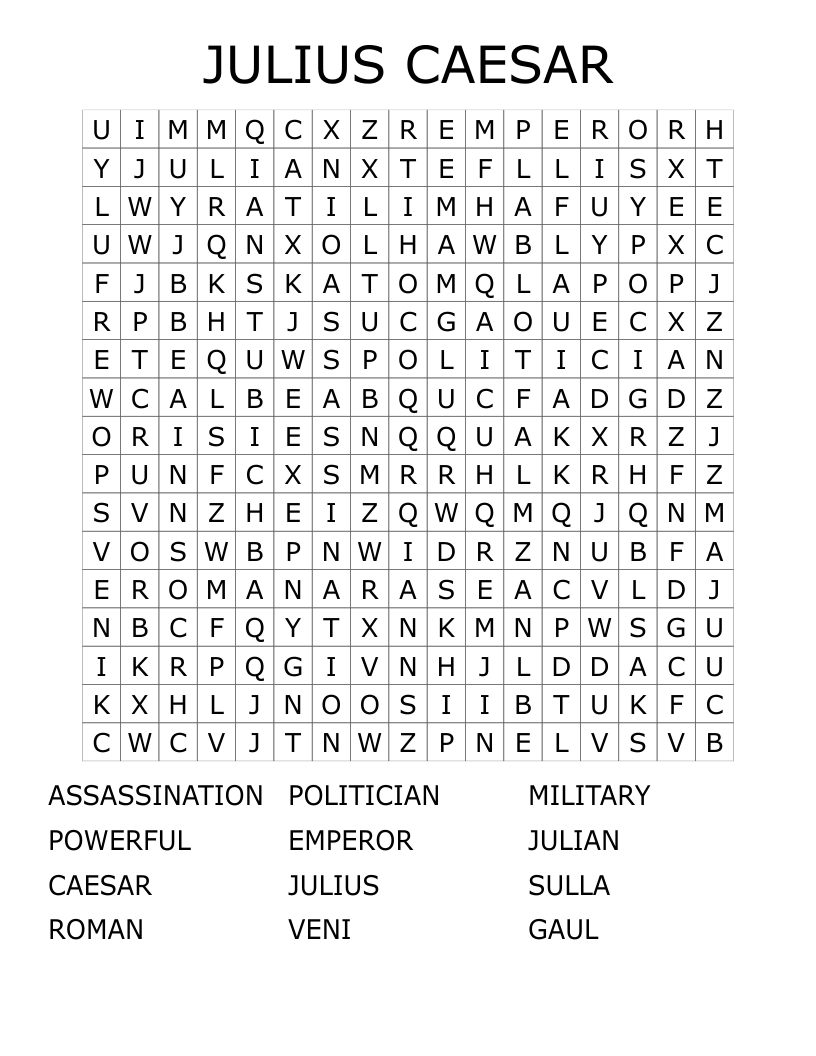 JULIUS CAESAR Word Search