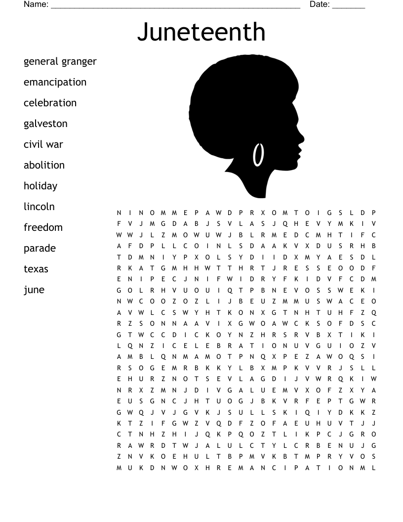 Juneteenth Word Search