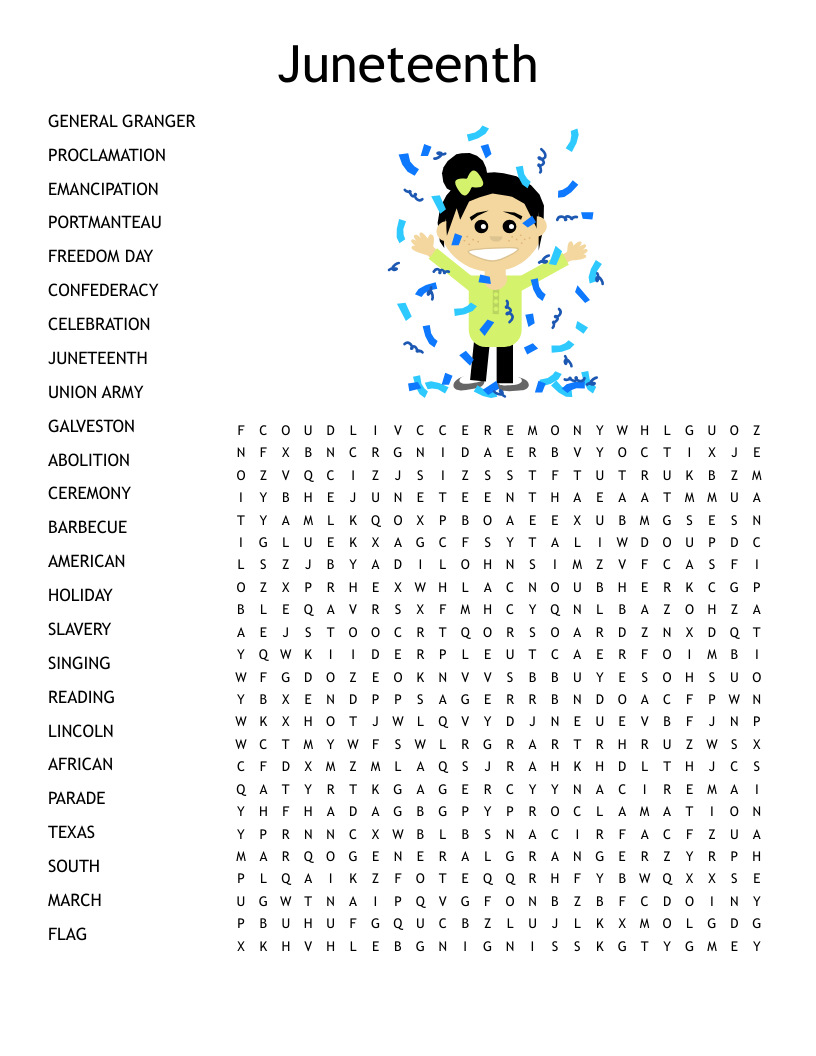 Juneteenth Word Search