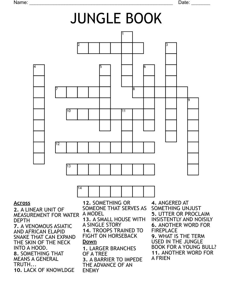 JUNGLE BOOK Crossword