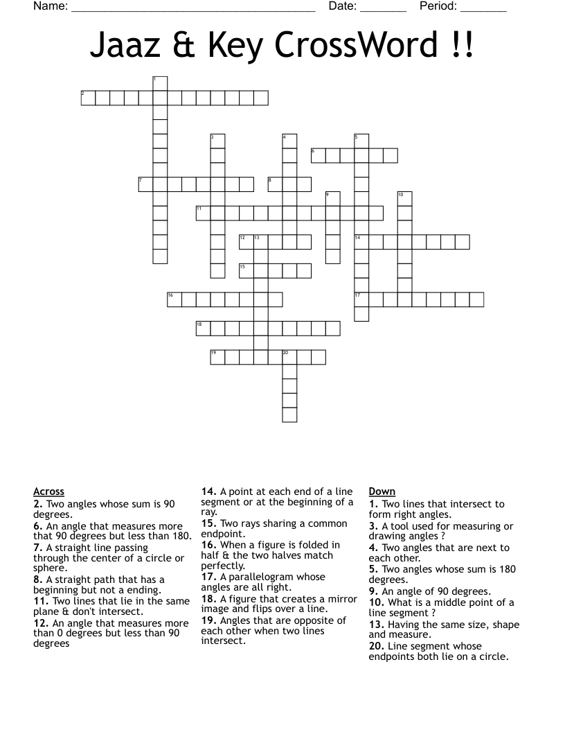 Jaaz & Key CrossWord !!
