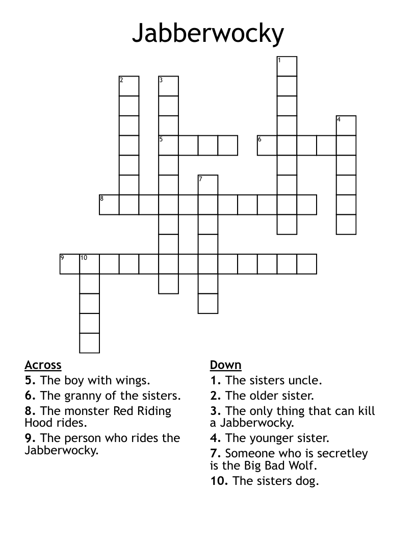 Jabberwocky Crossword