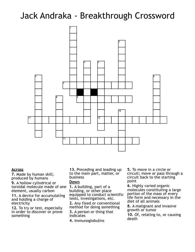 Jack Andraka - Breakthrough Crossword