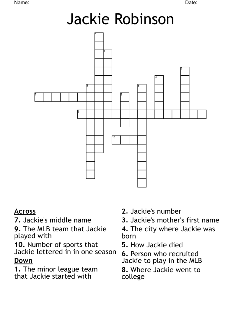 Jackie Robinson Crossword