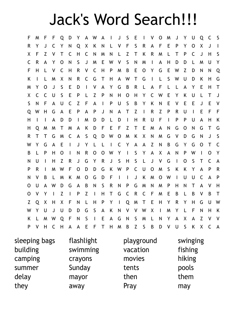 Jack's Word Search!!!