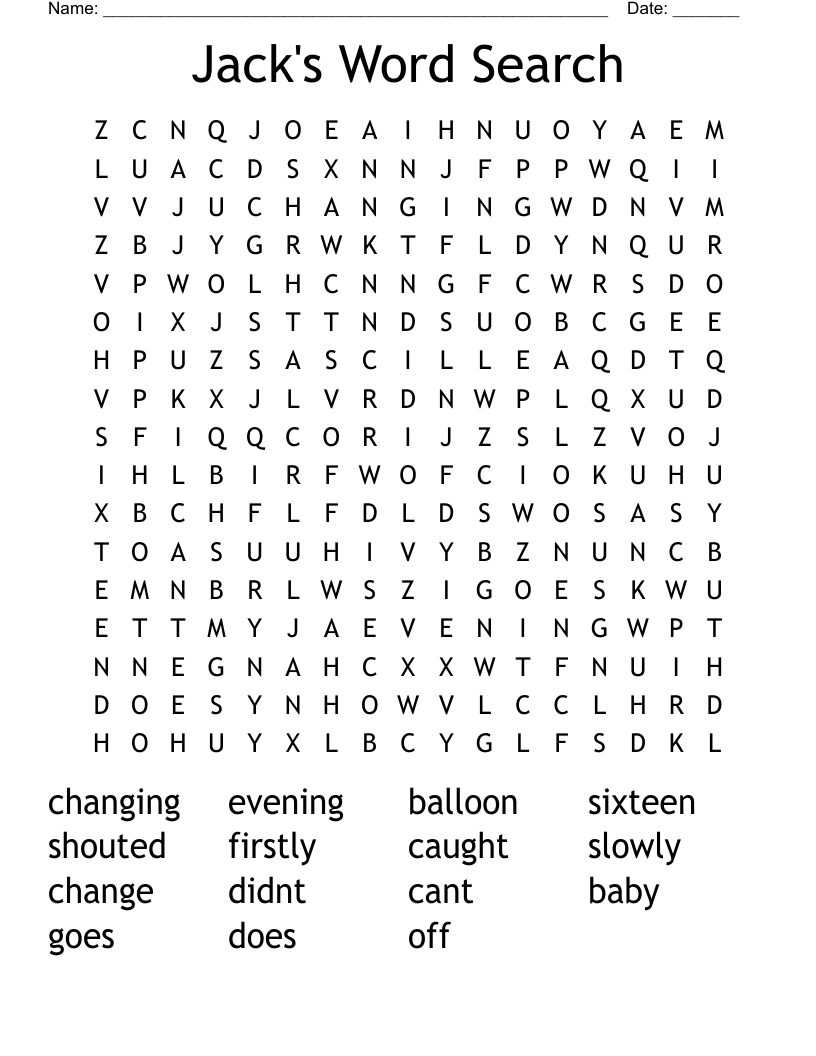 Jack's Word Search