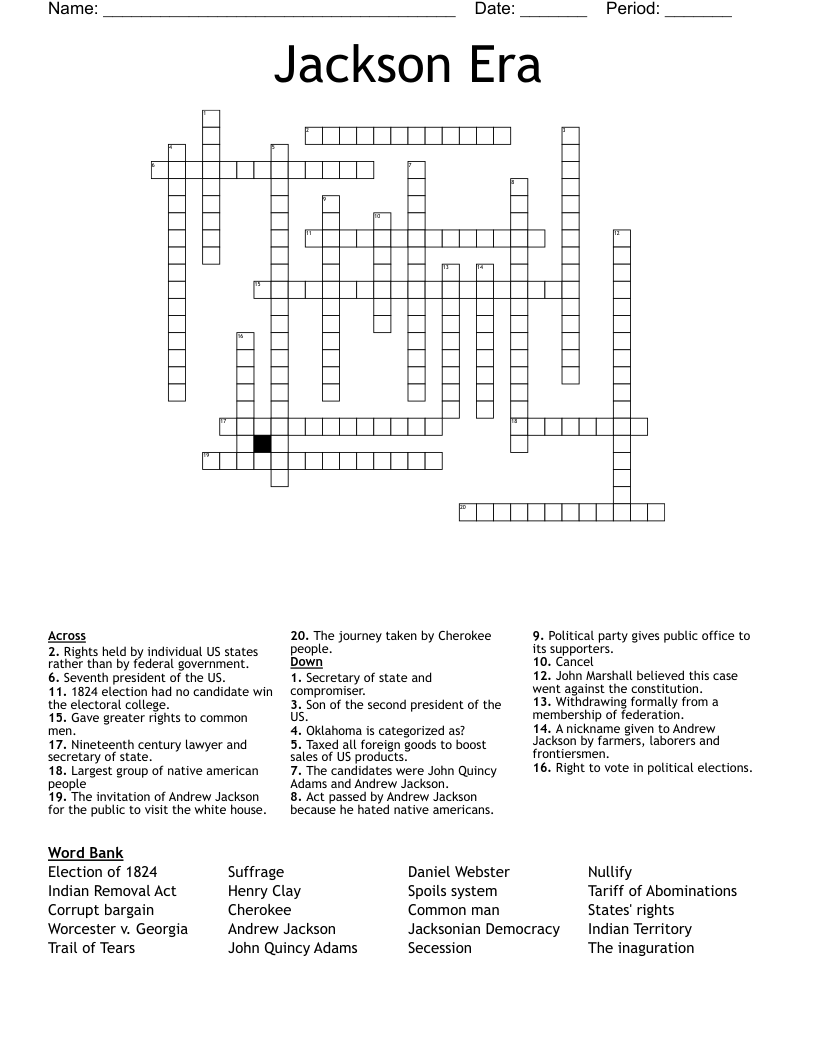 Jackson Era Crossword