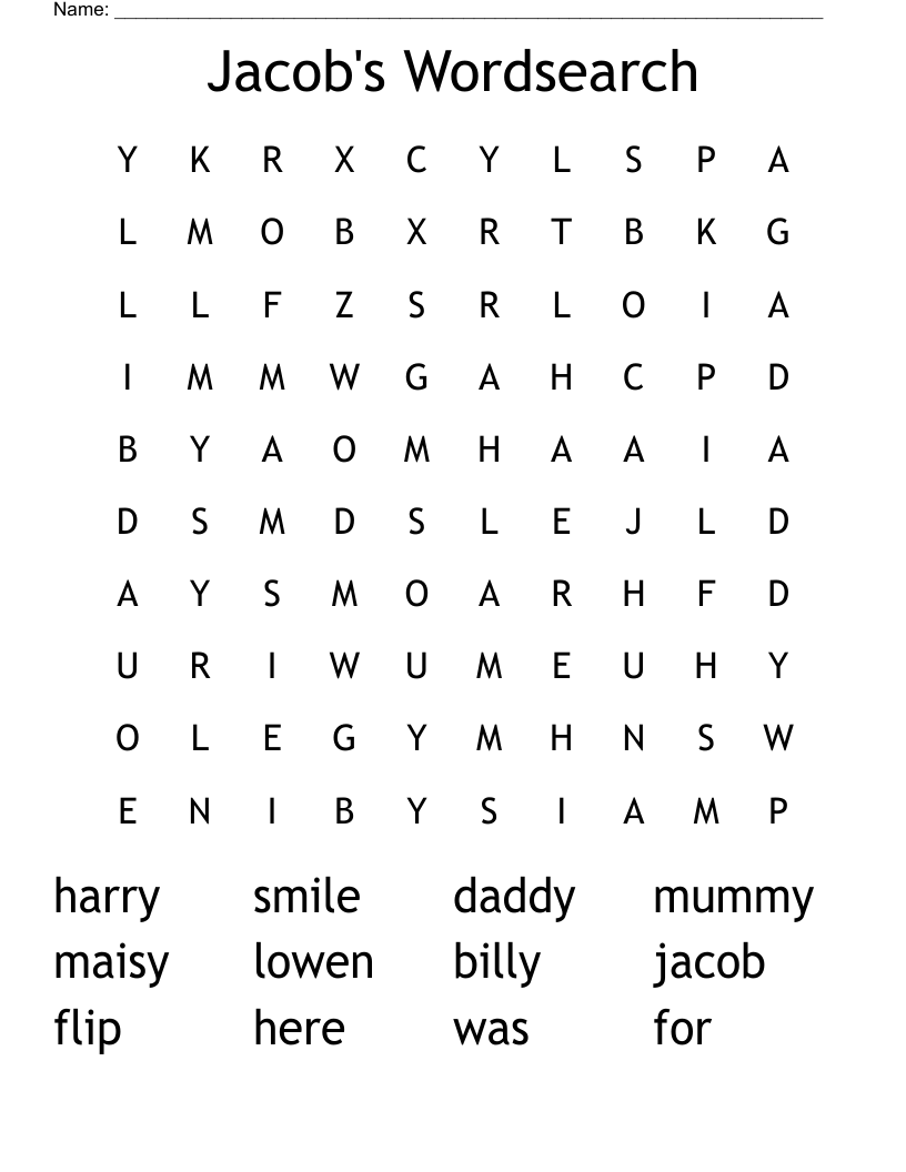 Jacob's Wordsearch