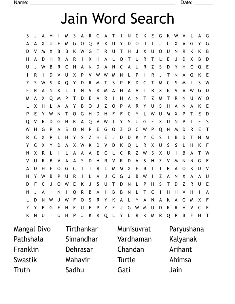 Jain Word Search