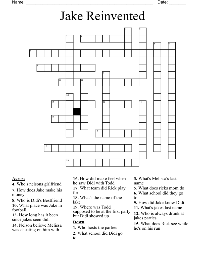 Jake Reinvented Crossword